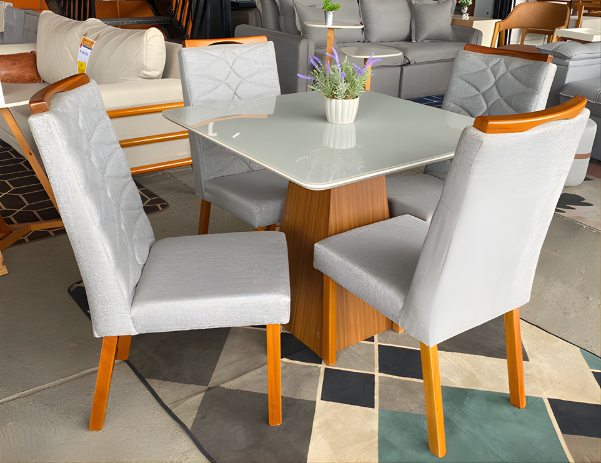 Mesa Prada Com 4 Cadeiras Georgia - Fort